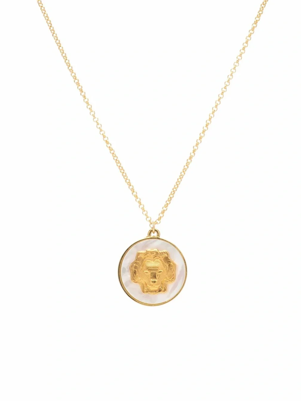 24k Gold Plated Mother of Pearl Zodiac Pendant Necklace NWOT